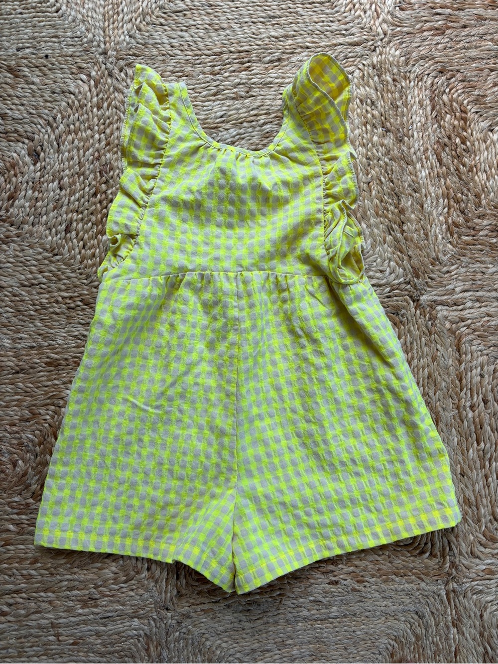 Zara Yellow Gingham Ruffle Romper